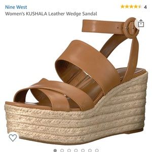 Nine West Kushala Leather Wedge Sandal